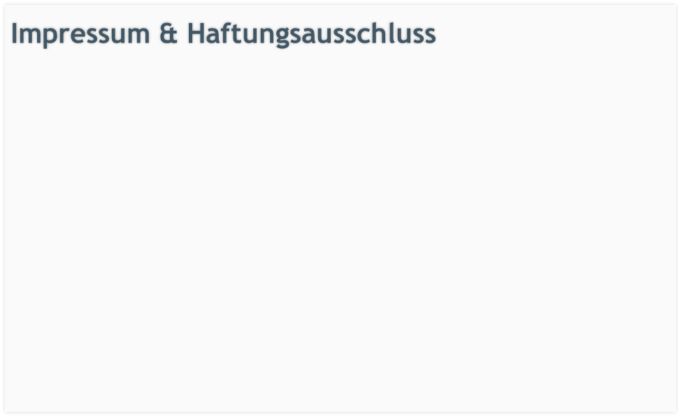 Impressum & Haftungsausschluss
